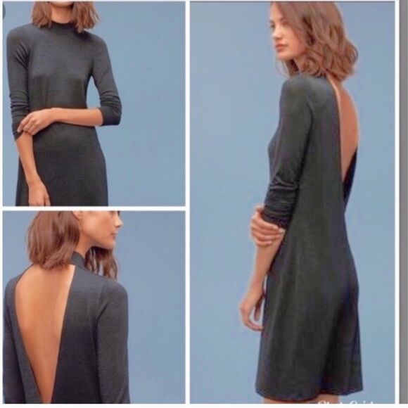 Aritzia Wilfred Free Moulton Mockneck Open Back Gray Dress Small - Picture 5 of 7